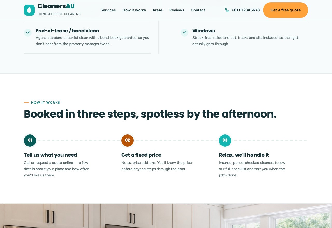 Cleaning business · concept — screenshot 2