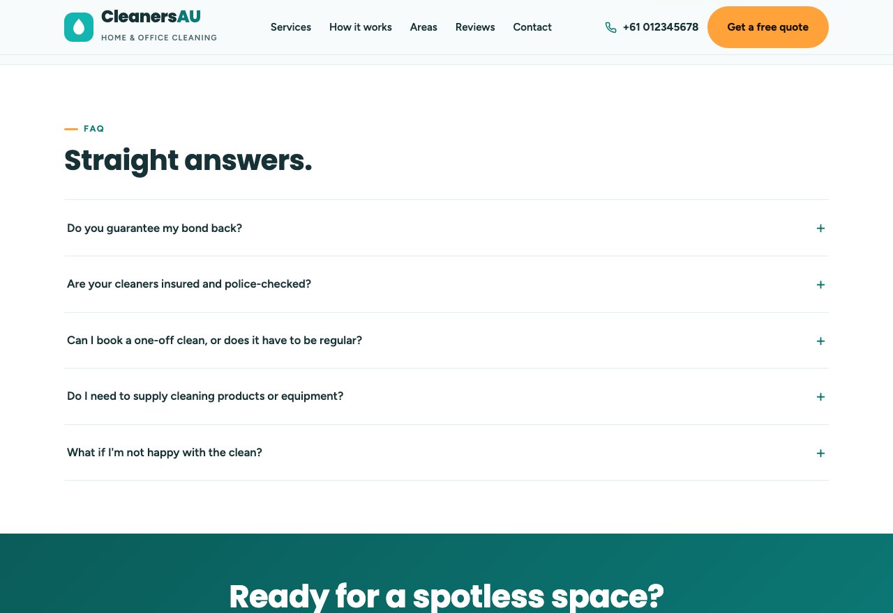 Cleaning business · concept — screenshot 4