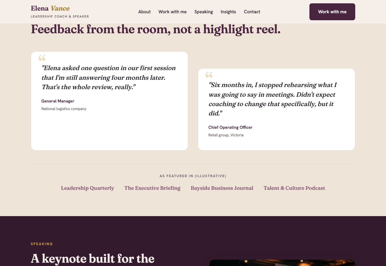Speaker site · concept — screenshot 3