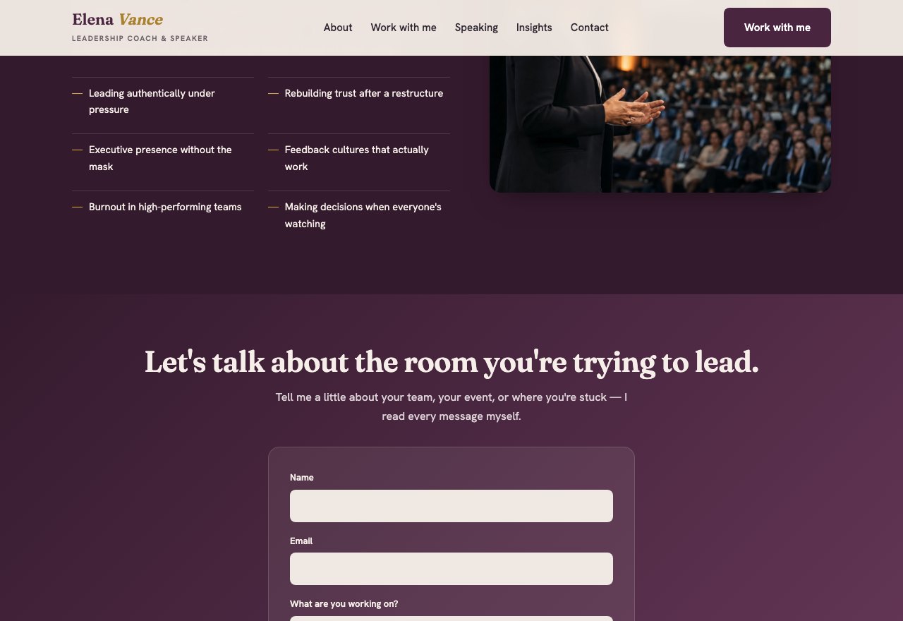 Speaker site · concept — screenshot 4