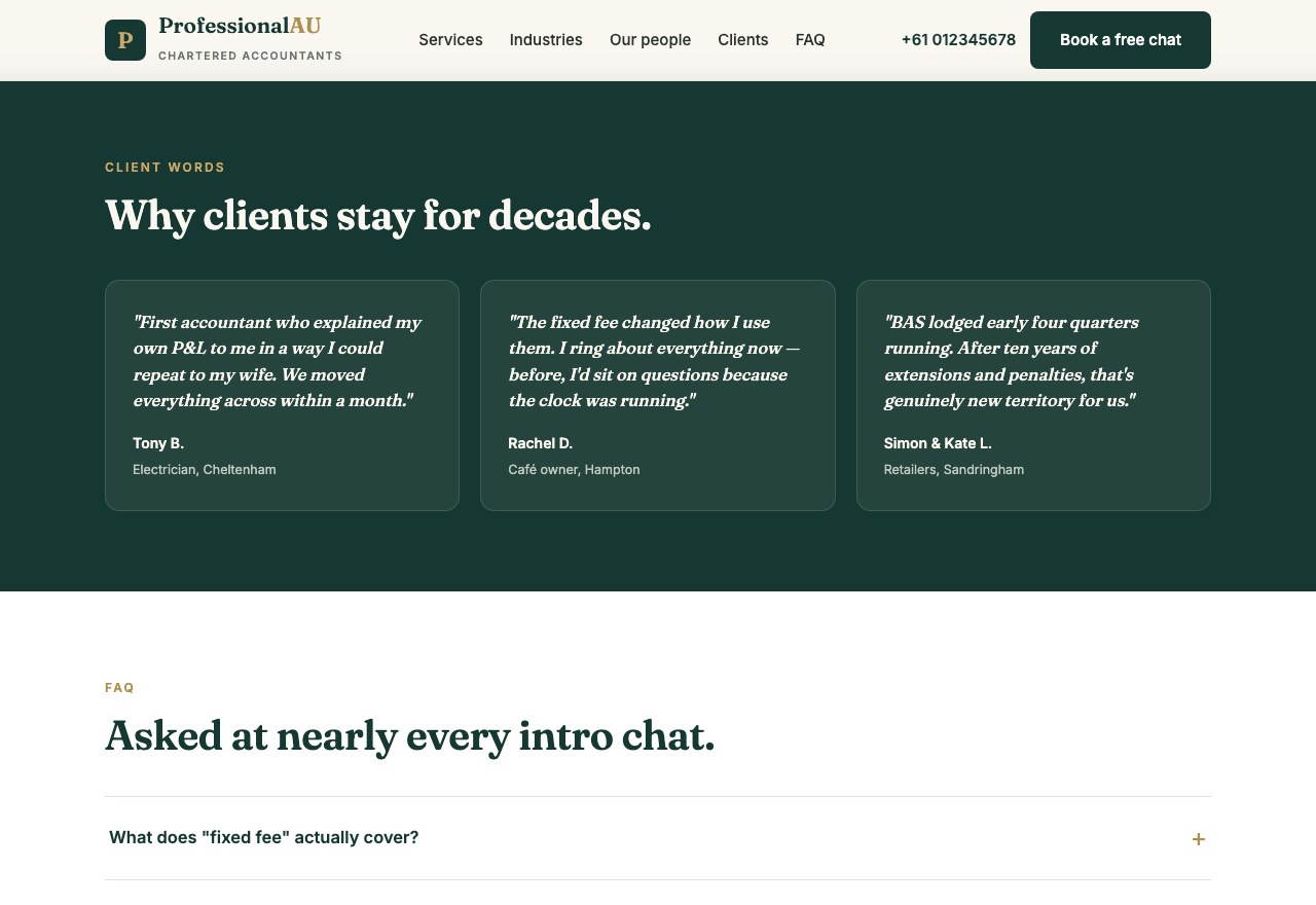 Professional firm · concept — screenshot 4